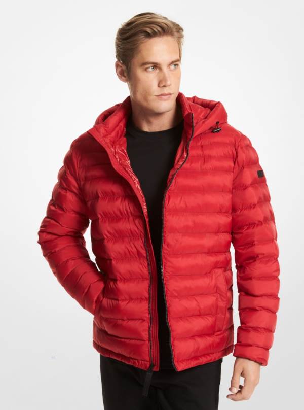 Panske Bundy Michael Kors Packable Quilted Puffer Červené - Oblecenie Michael Kors Outlet | LVHJW-1964